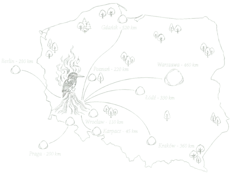 Mapa odległości Chatka Zimorodka